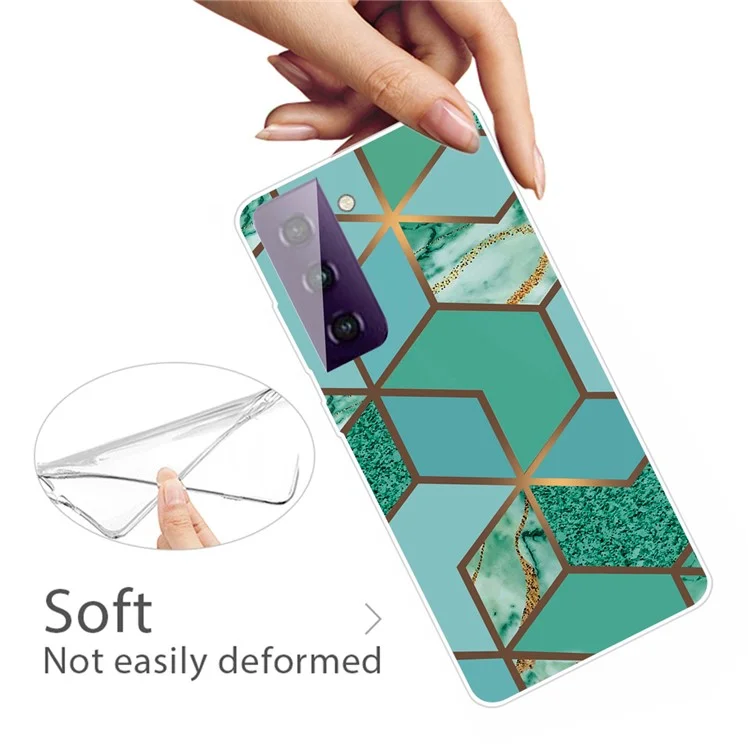 Phone Case for Samsung Galaxy S21 4G/5G Shockproof Protective Cover Marble Pattern Printing TPU Phone Shell - Style A