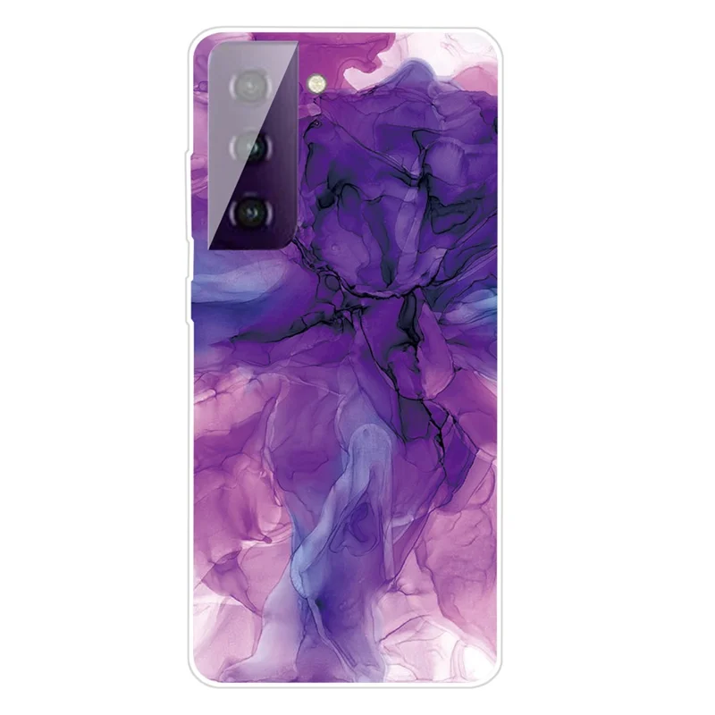 Phone Case for Samsung Galaxy S21 4G/5G Shockproof Protective Cover Marble Pattern Printing TPU Phone Shell - Style I