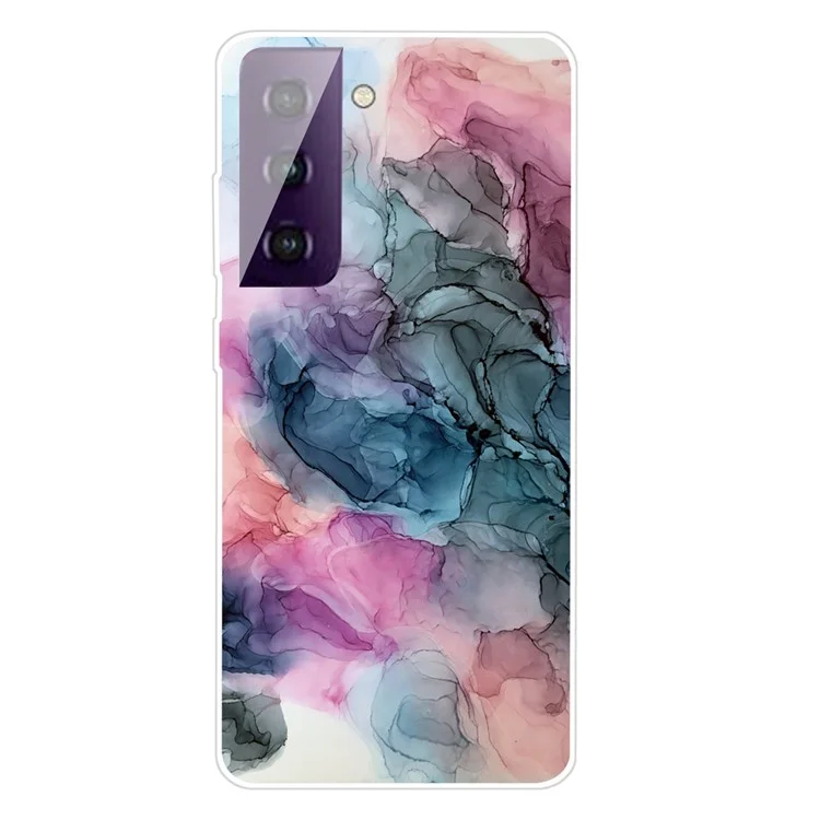 Phone Case for Samsung Galaxy S21 4G/5G Shockproof Protective Cover Marble Pattern Printing TPU Phone Shell - Style J