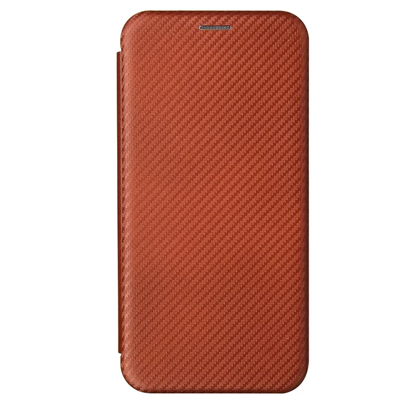 Card Holder Carbon Fiber Leather Auto-absorbed Cover Case for Samsung Galaxy A52 4G/5G / A52s 5G - Orange