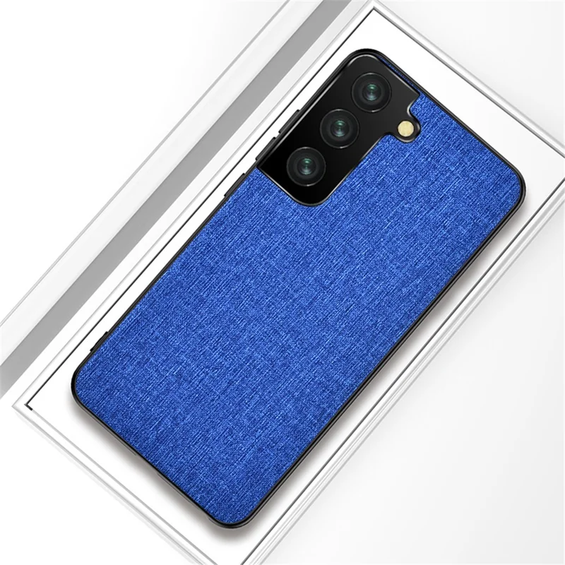 TPU + PC + Cloth Phone Protective Case for Samsung Galaxy S21 4G/5G - Dark Blue