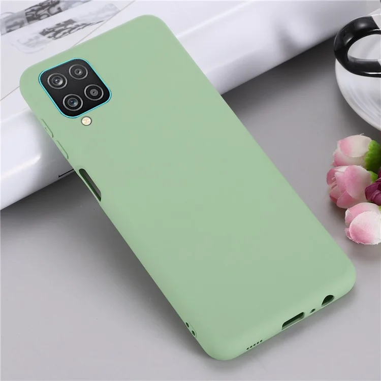 Shockproof Soft Liquid Silicone Phone Case for Samsung Galaxy A12 - Green