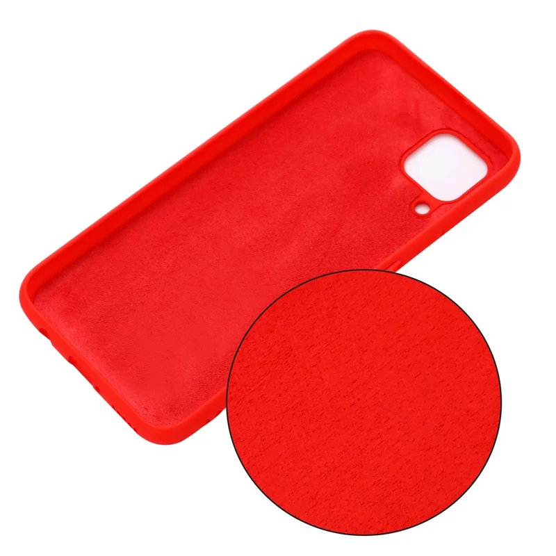 Shockproof Soft Liquid Silicone Phone Case for Samsung Galaxy A12 - Red