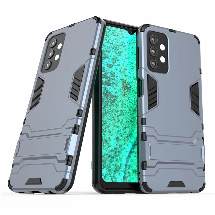 Plastic + TPU Hybrid Phone Case with Invisible Kickstand for Samsung Galaxy A32 5G/M32 5G - Dark Blue