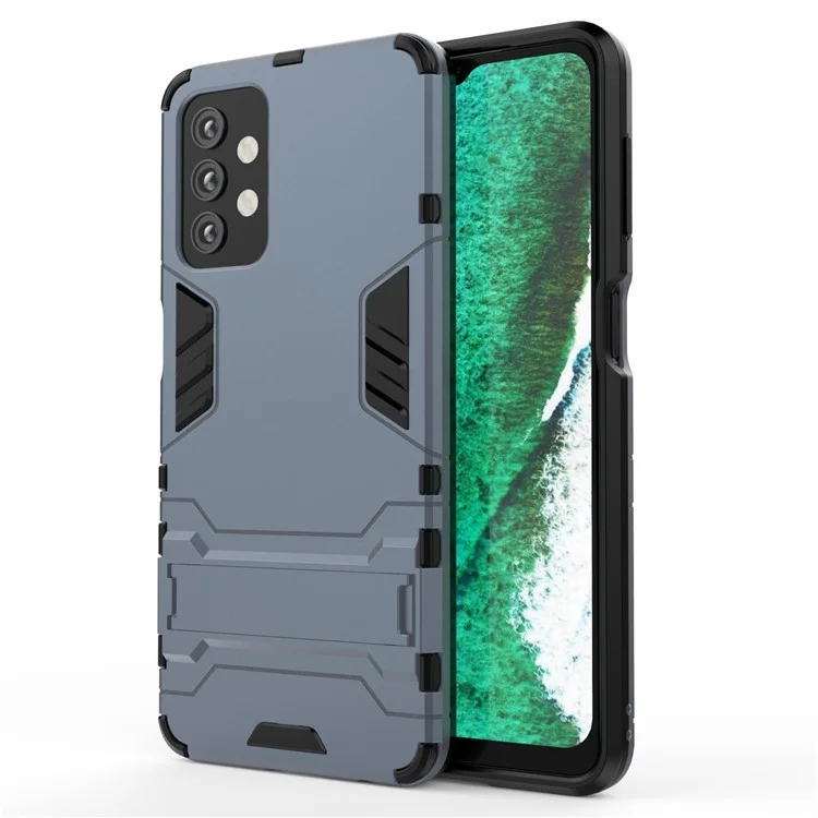 Plastic + TPU Hybrid Phone Case with Invisible Kickstand for Samsung Galaxy A32 5G/M32 5G - Dark Blue