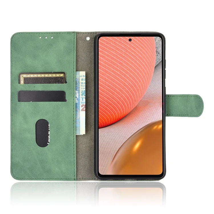 Delicate PU Leder Brieftasche Handy -hülle Für Samsung Galaxy A72 5G / A72 4G - Grün