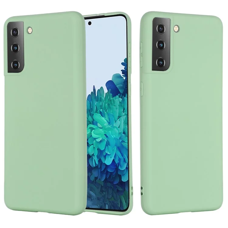 Für Samsung Galaxy S21 4G/5G stoßfestes weiches flüssiges Silikonhandy-Etui Handyhülle - Grün