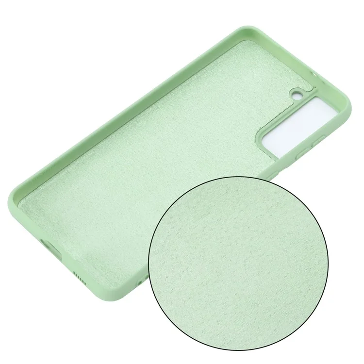 Für Samsung Galaxy S21 4G/5G stoßfestes weiches flüssiges Silikonhandy-Etui Handyhülle - Grün