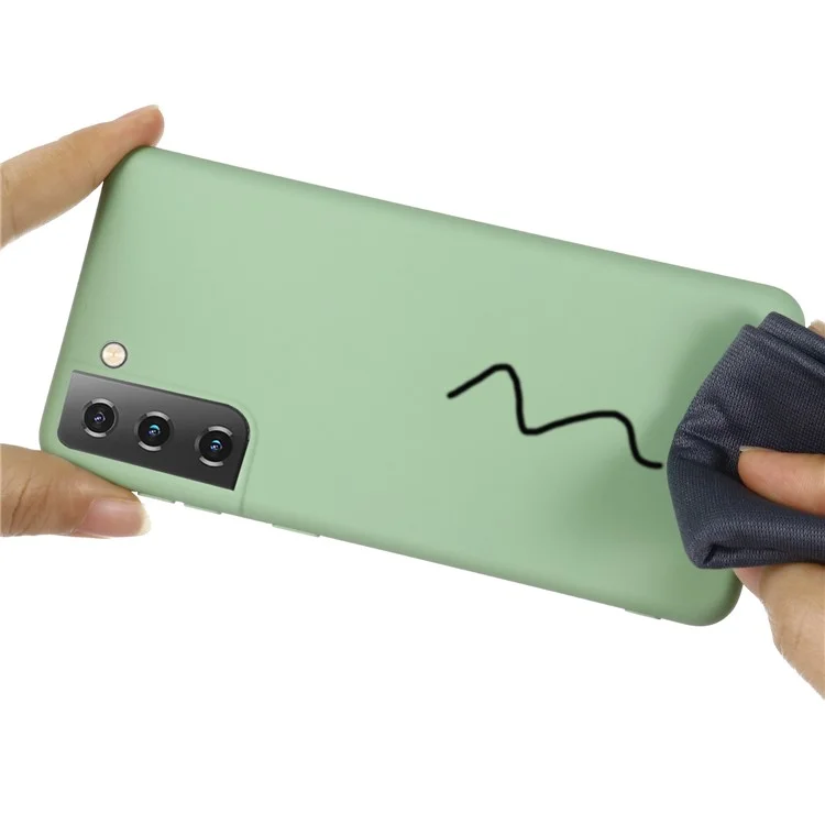 Für Samsung Galaxy S21 4G/5G stoßfestes weiches flüssiges Silikonhandy-Etui Handyhülle - Grün