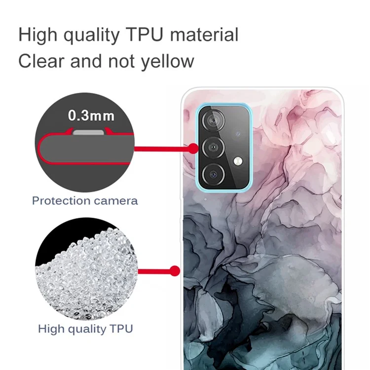Для Samsung Galaxy A52 4G/5G / A52s 5G Marble Pattern Design Soft TPU Anti-Scratch Shockproof Protective Phone Case - Style B