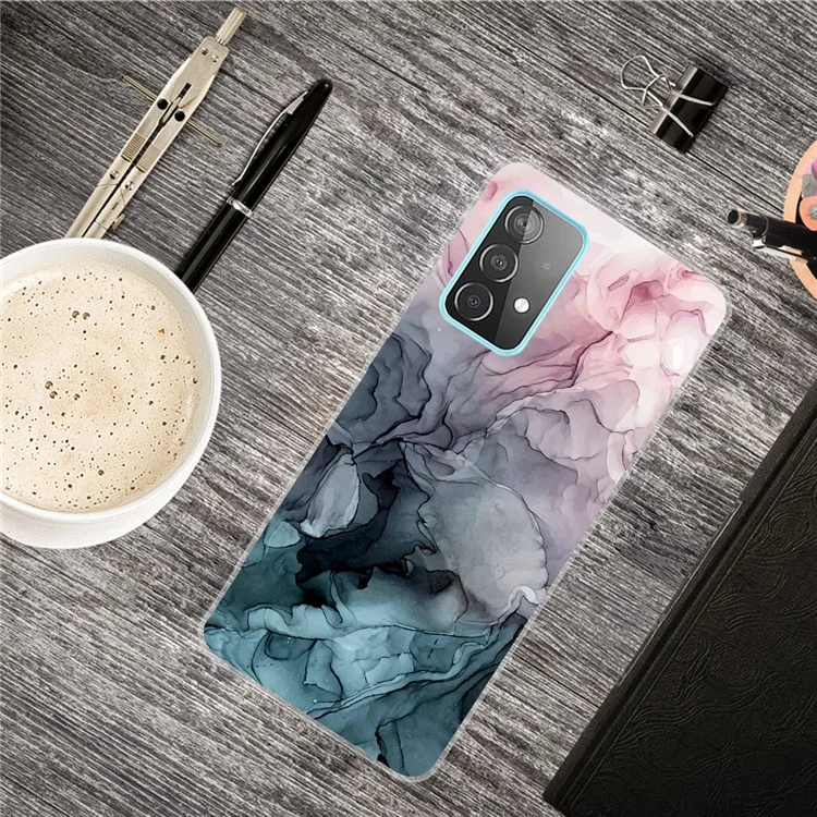 Для Samsung Galaxy A52 4G/5G / A52s 5G Marble Pattern Design Soft TPU Anti-Scratch Shockproof Protective Phone Case - Style B