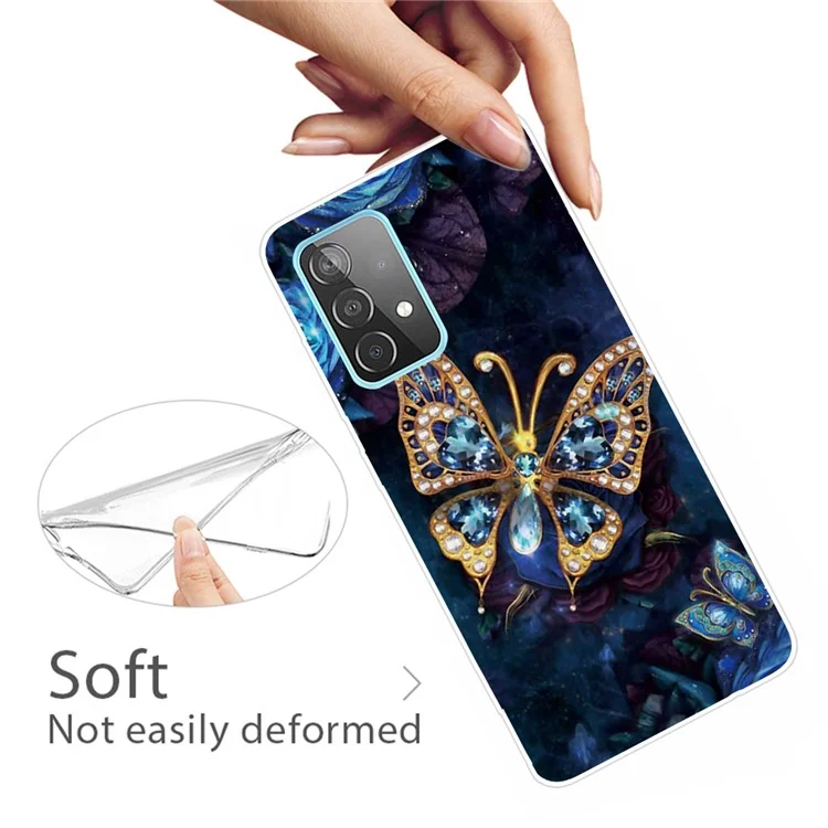Pattern Printing Flexible TPU Phone Case for Samsung Galaxy A32 5G/M32 5G - Beautiful Butterfly