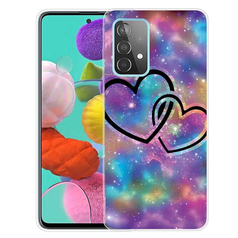 Pattern Printing Flexible TPU Phone Case for Samsung Galaxy A32 5G/M32 5G - Hearts