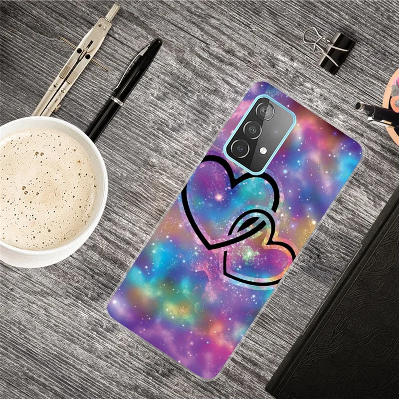 Pattern Printing Flexible TPU Phone Case for Samsung Galaxy A32 5G/M32 5G - Hearts
