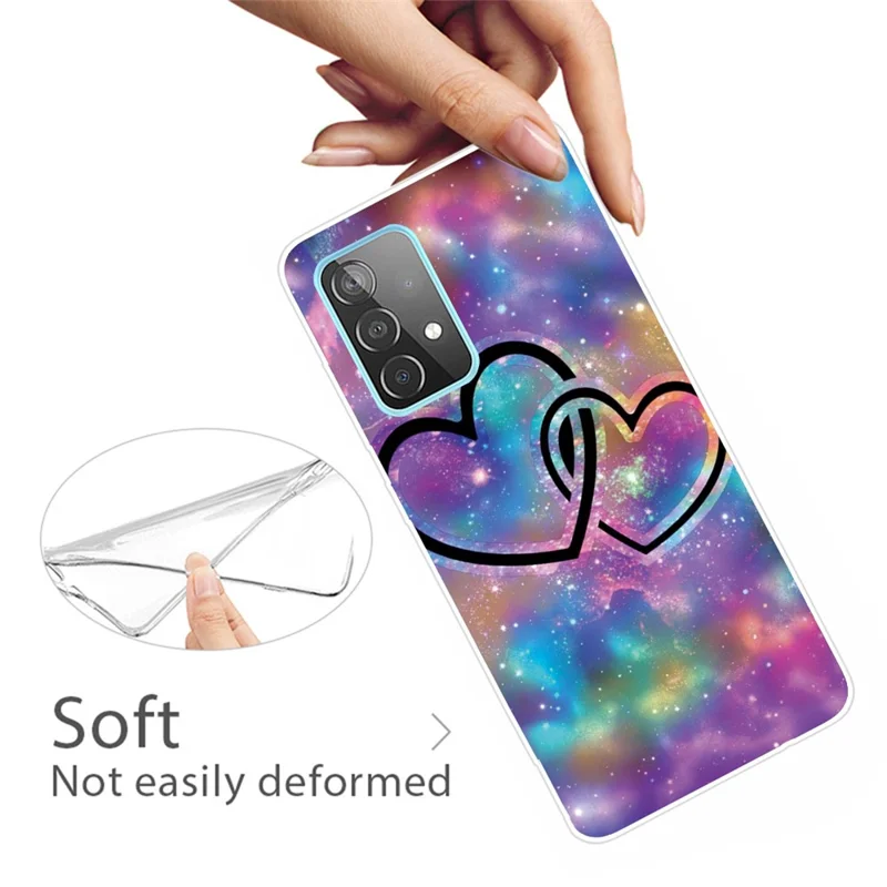 Pattern Printing Flexible TPU Phone Case for Samsung Galaxy A32 5G/M32 5G - Hearts