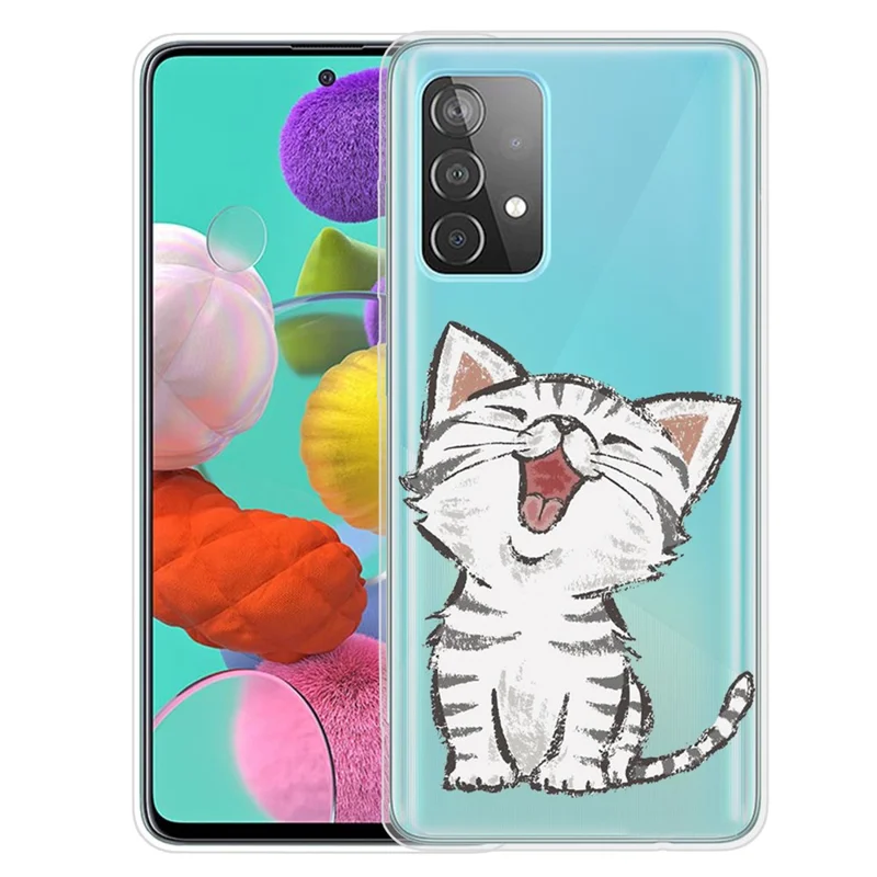 Pattern Printing Flexible TPU Phone Case for Samsung Galaxy A52 4G/5G / A52s 5G - Cat