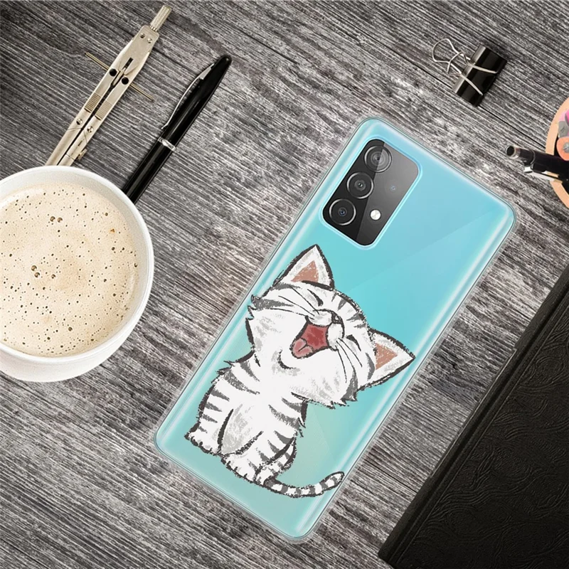 Pattern Printing Flexible TPU Phone Case for Samsung Galaxy A52 4G/5G / A52s 5G - Cat