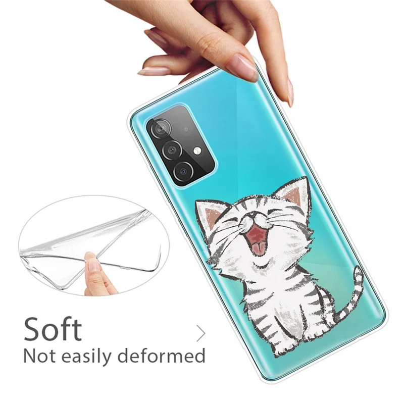 Pattern Printing Flexible TPU Phone Case for Samsung Galaxy A52 4G/5G / A52s 5G - Cat