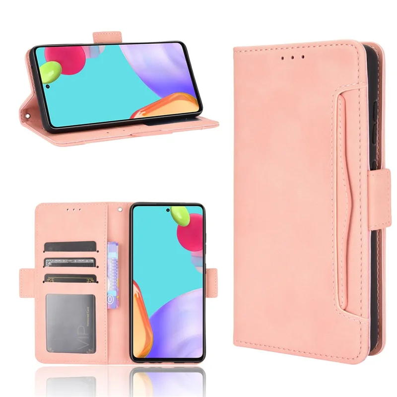 Custodia Protettiva In Pelle Per Samsung Galaxy A52 4G / 5G / Shell Di Slot Per Carte Multiple A52S 5G - Rosa