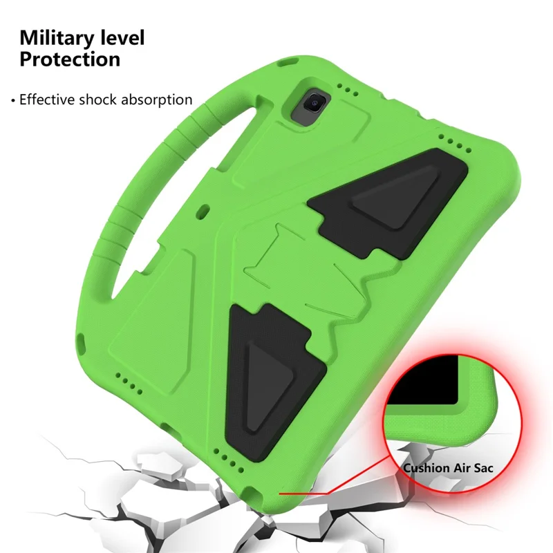 Shock-proof with Handle EVA Tablet Case with Pen Slot for Samsung Galaxy Tab A7 10.4 (2022) / (2020) T500 - Green