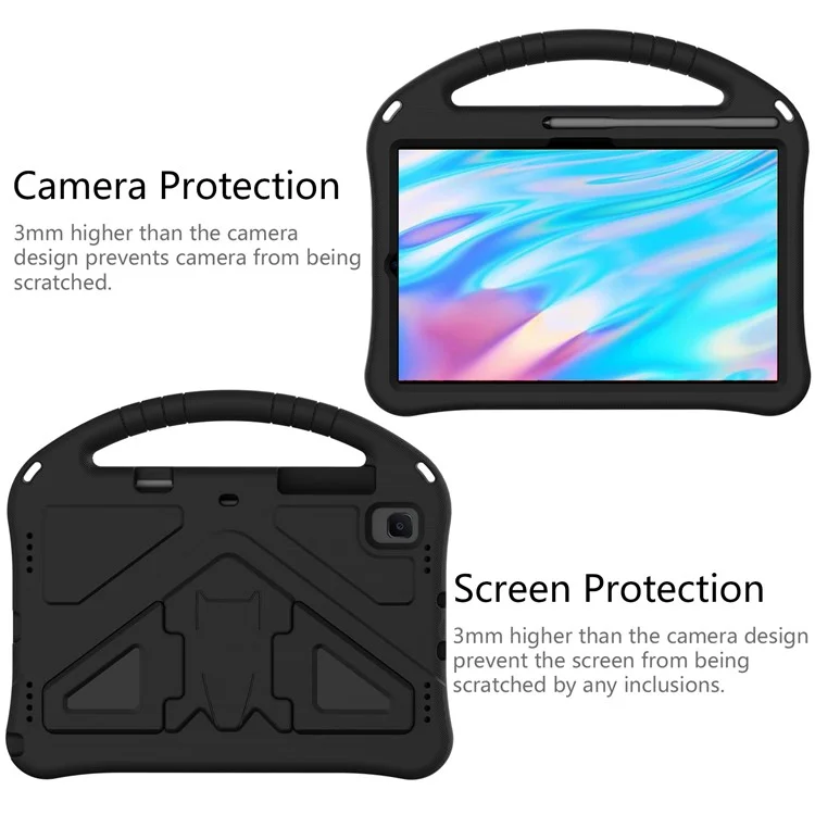 Étui pour tablette anti-choc EVA avec fente pour stylo et poignée pour Samsung Galaxy Tab S6 SM-T860 (Wi-Fi) / S6 SM-T865 (LTE) - Noir