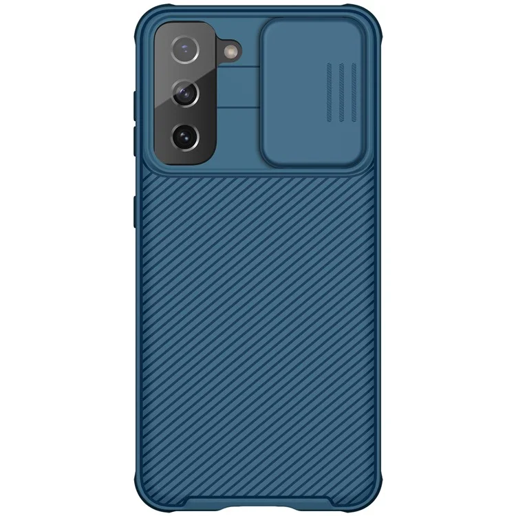 NILLKIN CamShield Pro Shell PC Panel + Moldura TPU Cobertura de Proteção Total para Samsung Galaxy S21 4G/5G - Azul
