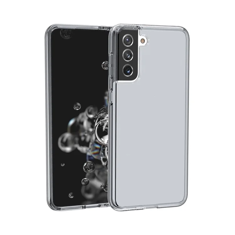 Clear Design Anti-fingerprint Case for Samsung Galaxy S21 Plus 5G PC+TPU Combo Back Case - Black