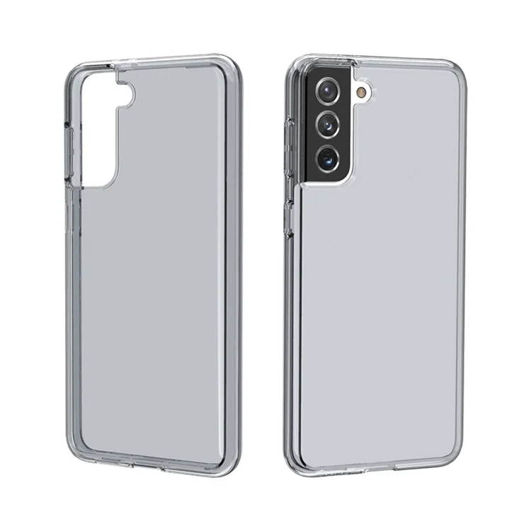 Clear Design Anti-fingerprint Case for Samsung Galaxy S21 Plus 5G PC+TPU Combo Back Case - Black