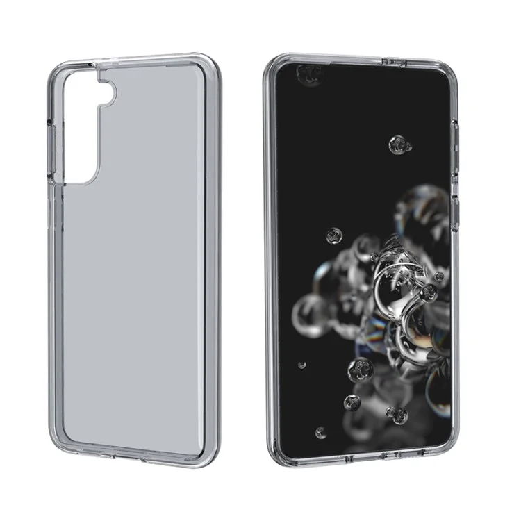 Clear Design Anti-fingerprint Case for Samsung Galaxy S21 Plus 5G PC+TPU Combo Back Case - Black
