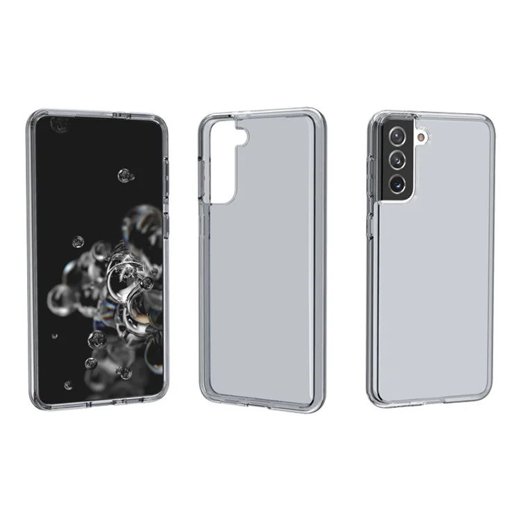 Clear Design Anti-fingerprint Case for Samsung Galaxy S21 Plus 5G PC+TPU Combo Back Case - Black