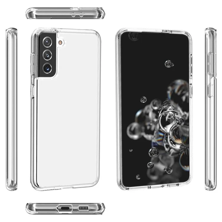 Klares Design Anti-Fingerabdruck-Hülle für Samsung Galaxy S21 Plus 5G PC+TPU Combo Back Case - Transparent