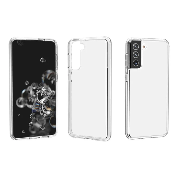 Klares Design Anti-Fingerabdruck-Hülle für Samsung Galaxy S21 Plus 5G PC+TPU Combo Back Case - Transparent