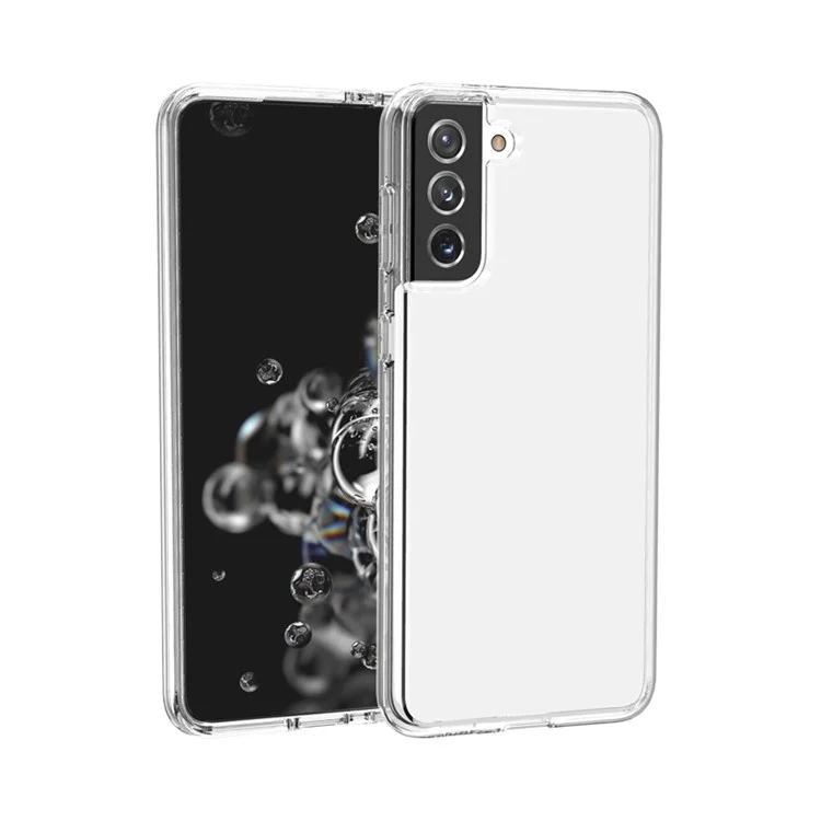 Klares Design Anti-Fingerabdruck-Hülle für Samsung Galaxy S21 Plus 5G PC+TPU Combo Back Case - Transparent