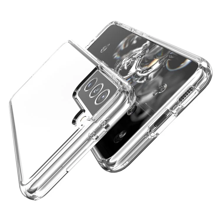 Klares Design Anti-Fingerabdruck-Hülle für Samsung Galaxy S21 Plus 5G PC+TPU Combo Back Case - Transparent
