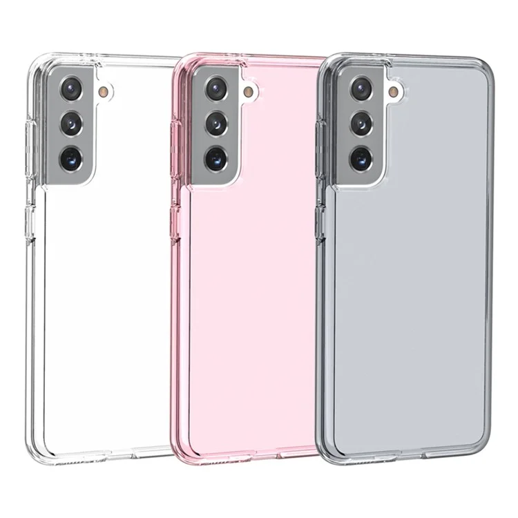Clear Design Anti-fingerprint PC+TPU Combo Back Case für Samsung Galaxy S21 4G/5G - Transparent