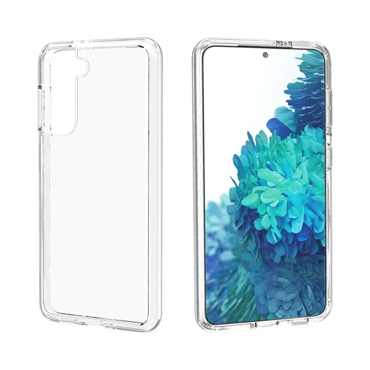 Clear Design Anti-fingerprint PC+TPU Combo Back Case für Samsung Galaxy S21 4G/5G - Transparent