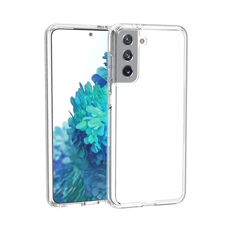 Clear Design Anti-fingerprint PC+TPU Combo Back Case für Samsung Galaxy S21 4G/5G - Transparent