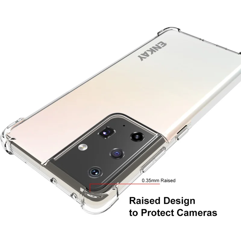 ENKAY HAT PRINCE ENK-PC094, rutschfester, dicker, stoßfester, klarer TPU-Schutzcover mit 4 Ecken für Samsung Galaxy S21 Ultra 5G
