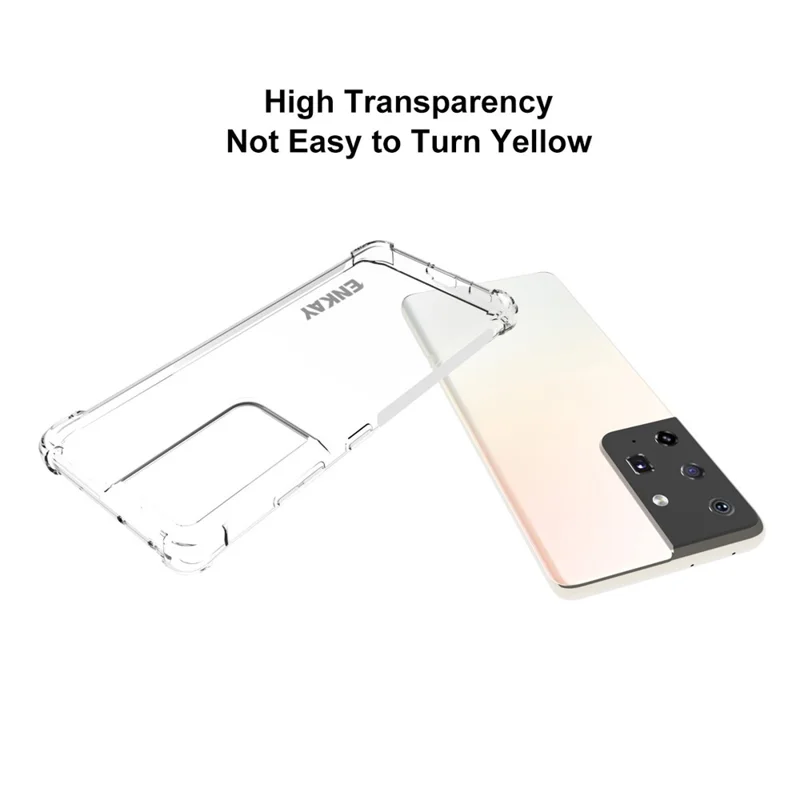 ENKAY HAT PRINCE ENK-PC094, rutschfester, dicker, stoßfester, klarer TPU-Schutzcover mit 4 Ecken für Samsung Galaxy S21 Ultra 5G