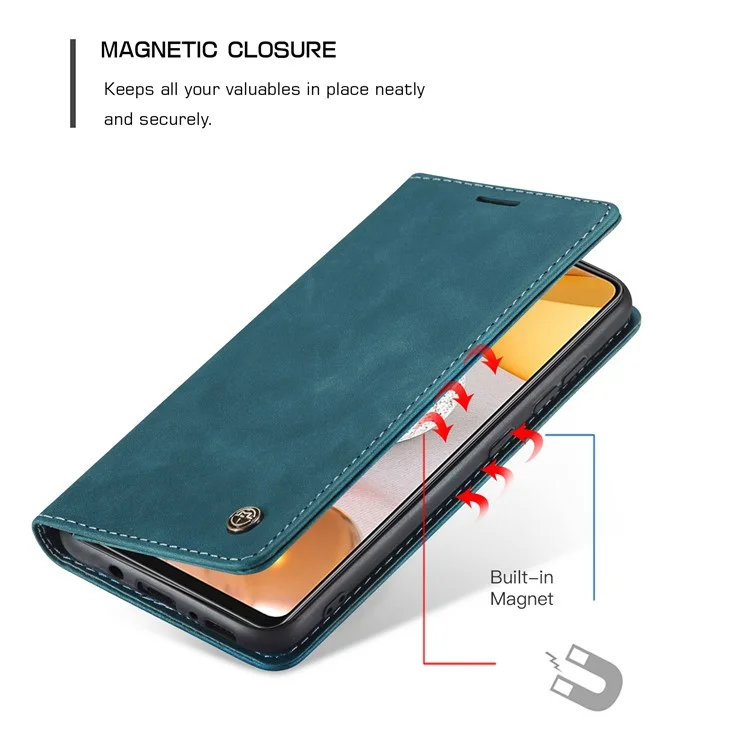 Serie Caseme 013 Serie Auto-absorbida de Cuero de Cuero Para Samsung Galaxy S21+ 5G - Azul