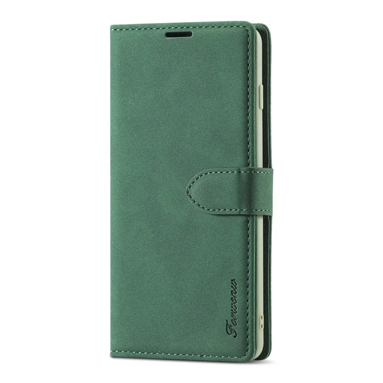 Forwenw Serie F1 Wallet Stand Full Protection Cover Cover Case Per Samsung Galaxy S21 4G/5G - Verde