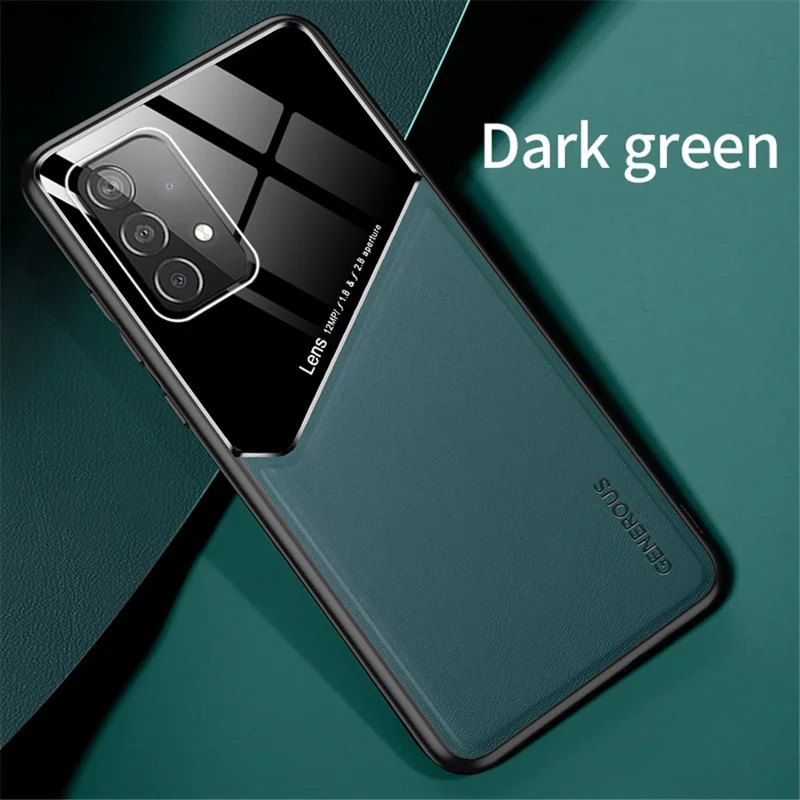 Built-in Magnetic Metal Sheet PC TPU Phone Case for Samsung Galaxy A52 4G/5G / A52s 5G - Green