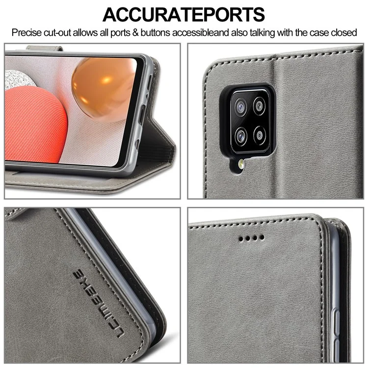 LC.IMEEKE for Samsung Galaxy A42 5G Leather Wallet Case - Grey