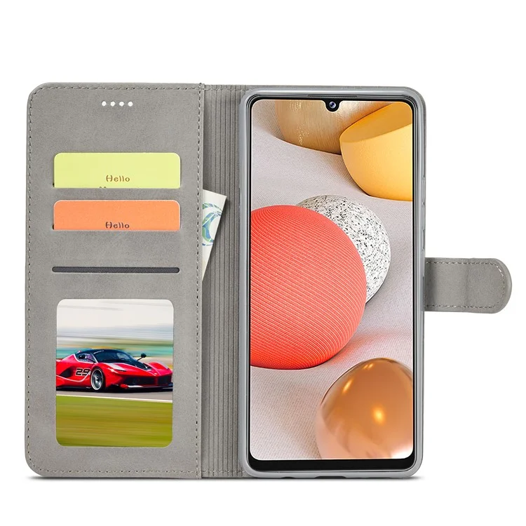 LC.IMEEKE for Samsung Galaxy A42 5G Leather Wallet Case - Grey