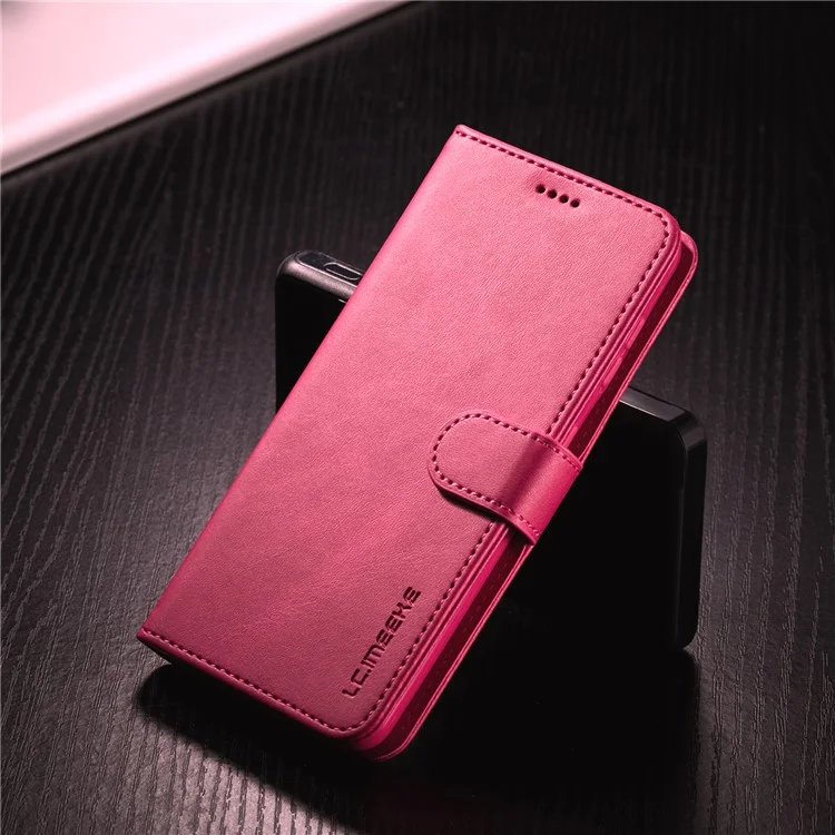 LC.IMEEKE Phone Shell for Samsung Galaxy S21 4G/5G PU Leather Wallet Foldable Stand Case - Rose