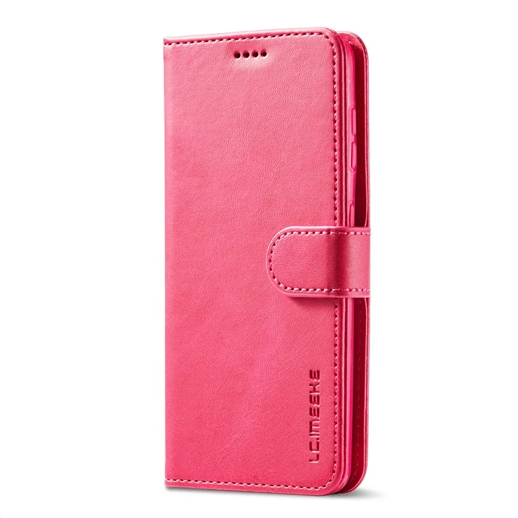 LC.IMEEKE Phone Shell for Samsung Galaxy S21 4G/5G PU Leather Wallet Foldable Stand Case - Rose