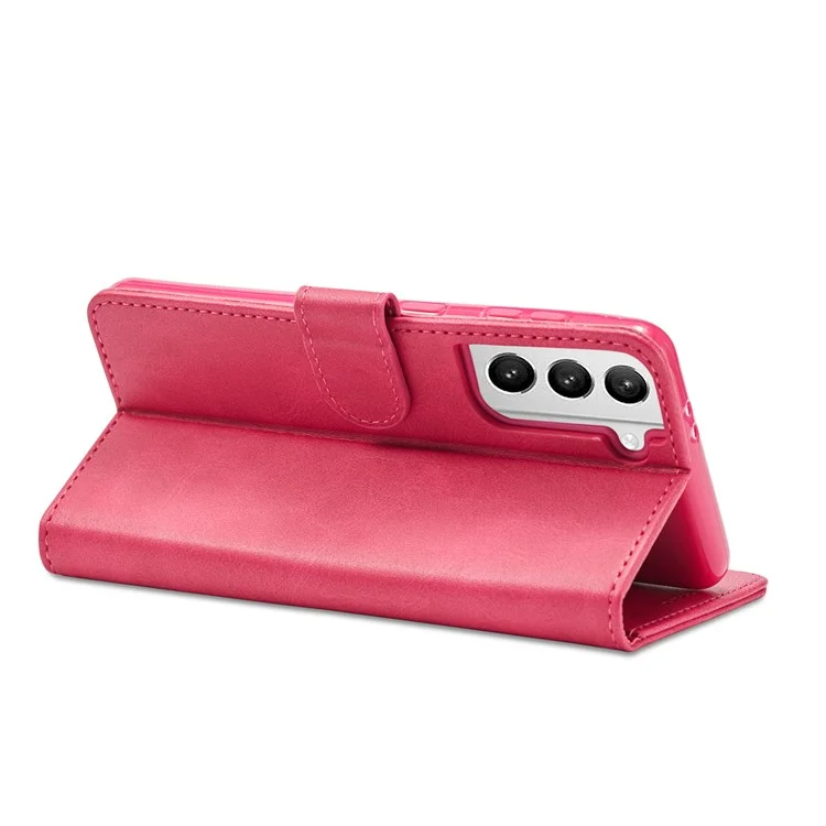 Lc. Cáscara de Teléfono Imeeke Para Samsung Galaxy S21 4G/5G PU Billetera de Cuero Funda Plegable - Rosa