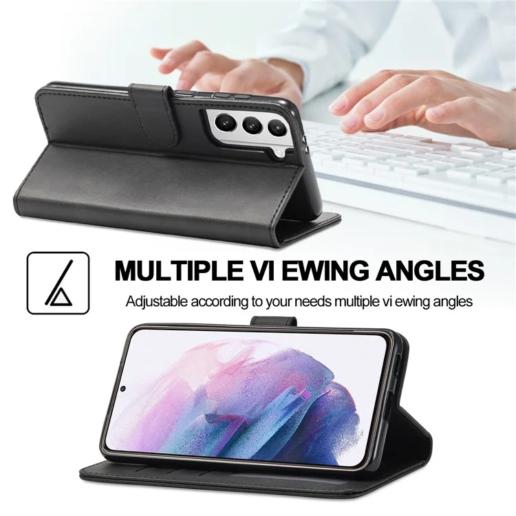 LC.IMEEKE para Samsung Galaxy S21+ 5G Funda con Soporte de Cuero Plegable Billetera Protección Completa - Negro
