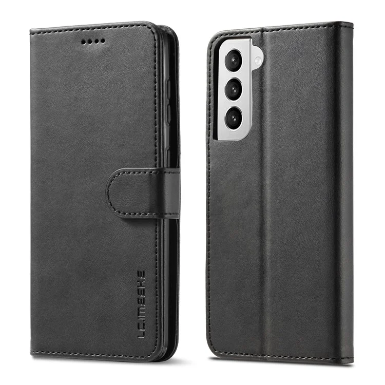 Lc. Imeeke Für Samsung Galaxy S21+ 5G Faltbarer Ständer Cover Leder Brieftasche Allround Full Protection Hülle - Schwarz