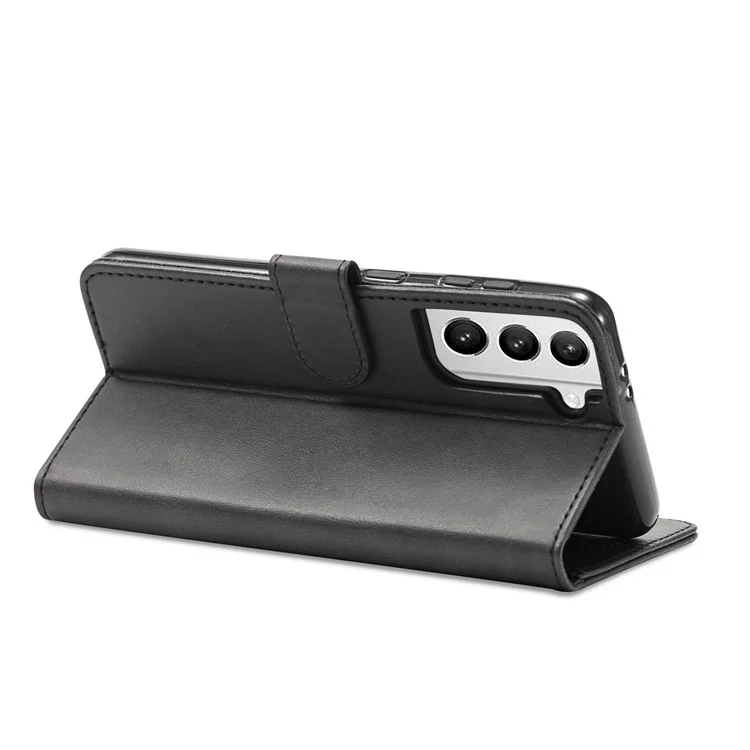 LC.IMEEKE para Samsung Galaxy S21+ 5G Funda con Soporte de Cuero Plegable Billetera Protección Completa - Negro
